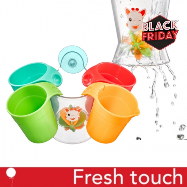 Софи Жирафчето - Забавна играчка за баня с цветни чашки